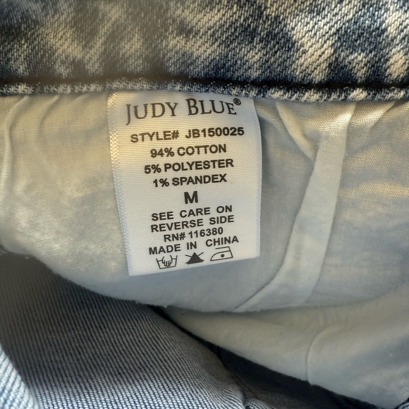 Judy Blue Light Wash Jean Shorts - red, white and blue - Picture 6 of 6